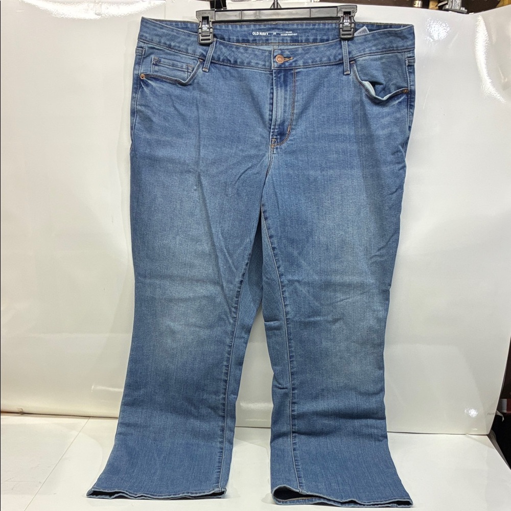 Old Navy Classic Blue Denim Women's Jeans Mid-Rise Kicker Boot-Cut | Size 20